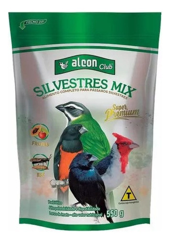 Alcon Club Aves Silvestres Mix Com Larvas E Frutas - 550g