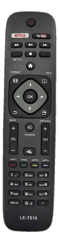 Controle Remoto Tv Philips Smarttv Netflix Youtube Le-7516