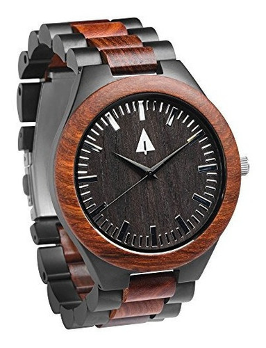 Reloj Treehut Redwood Hombre Redwood Madera Negro Acero Inox