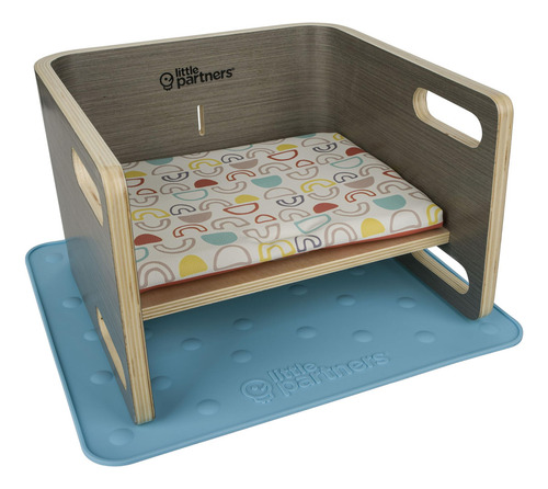 Asiento Elevador Madera 3 En 1 Niños Pequeños, Taburete, Coj