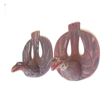 Comprar 2 Percheros De Pared Madera Tallada Forma De Aves