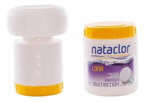 Kit Pileta Lona Pastillas Cloro Multiacción Nataclor + Boya