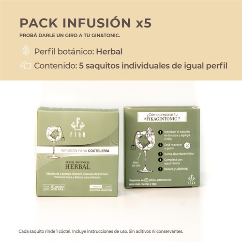 Imagen 4 de 10 de Kit Gin Tonic Inmigrante + Saquitos Botanicos Y Citricos