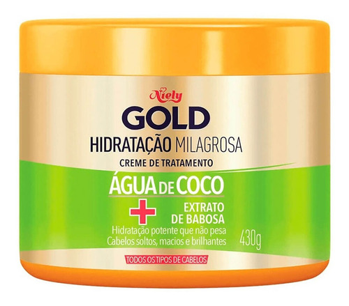 Creme  Hidratação Profunda Niely Gold Água De Coco 430g