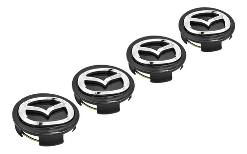 Juego 4x Centro Tapon Rin 56 Mm Mazda 2 3 6 Cx3 Cx5 Negro