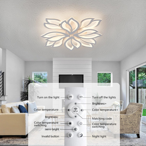 Lámpara De Techo Led Moderna Regulable, Lámpara De Techo De