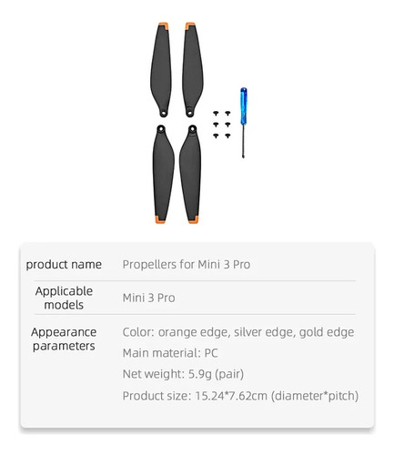 2 Pares Drones Palas De Hélices Para Dji Mini 3 Pro 6030