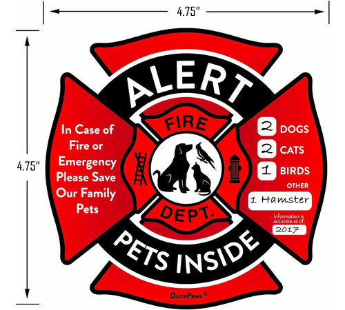 Pegatinas De Alerta De Mascotas Save My Pets Caso De Pe...