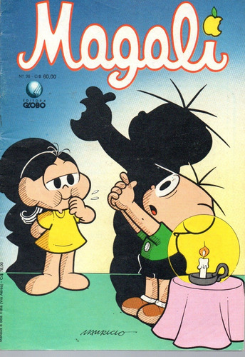 Magali N° 38 - 36 Páginas Em Português - Editora Globo - Formato 13,5 X 19 - Capa Mole - 1990 - Bonellihq Cx443 E21