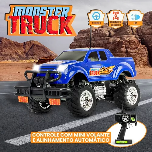 Carrinho de Controle Remoto Pick Up Monster Truck Polibrinq - Barra Rey