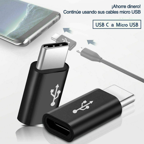 Adaptador Micro Usb A Usb-c 2.0 - 2 Unidades (color 5)