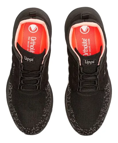 Zapatilla Lippi Mujer Wool Step City Black/coral