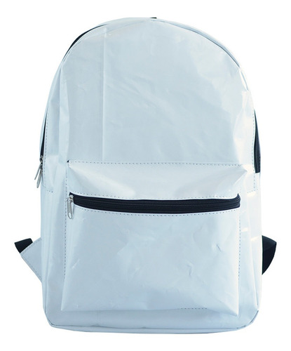 Imagen 7 de 10 de Mochila Ecológica Impermeable De Silobolsa Reciclada Blanca