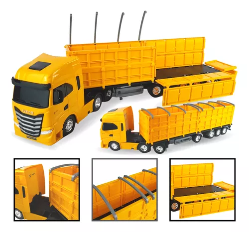 Carreta Brinquedo Miniatura Iveco Hi-way Basculante Caçamba