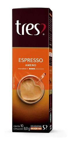 Café Espresso Ameno Em Cápsula Tres Sem Glúten 10 Unidades