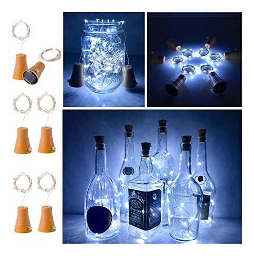 Paquete De 6 Luces Solares Botellas De Vino, 20 Luces L...