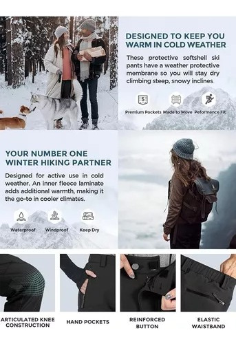Pantalon Termico Impermeable Softshell Con Micropolar Mujer