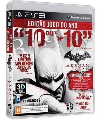Jogo Batman Arkham City Ps3 Legendado Português Mídia Física