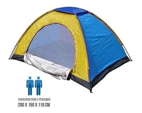 Carpa Camping X2 Personas Comoda Multicolor 200x120x100cm