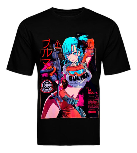 Playera Bragon Ball Z Bulma Fluorescente Neón Luz Negra