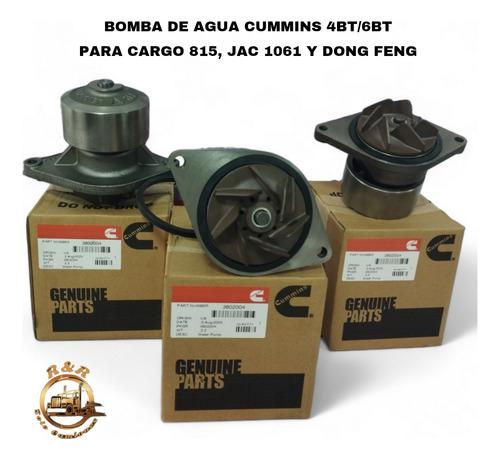 Bomba De Agua Cummins 4bt/6bt Para Cargo 815, Jac 1061