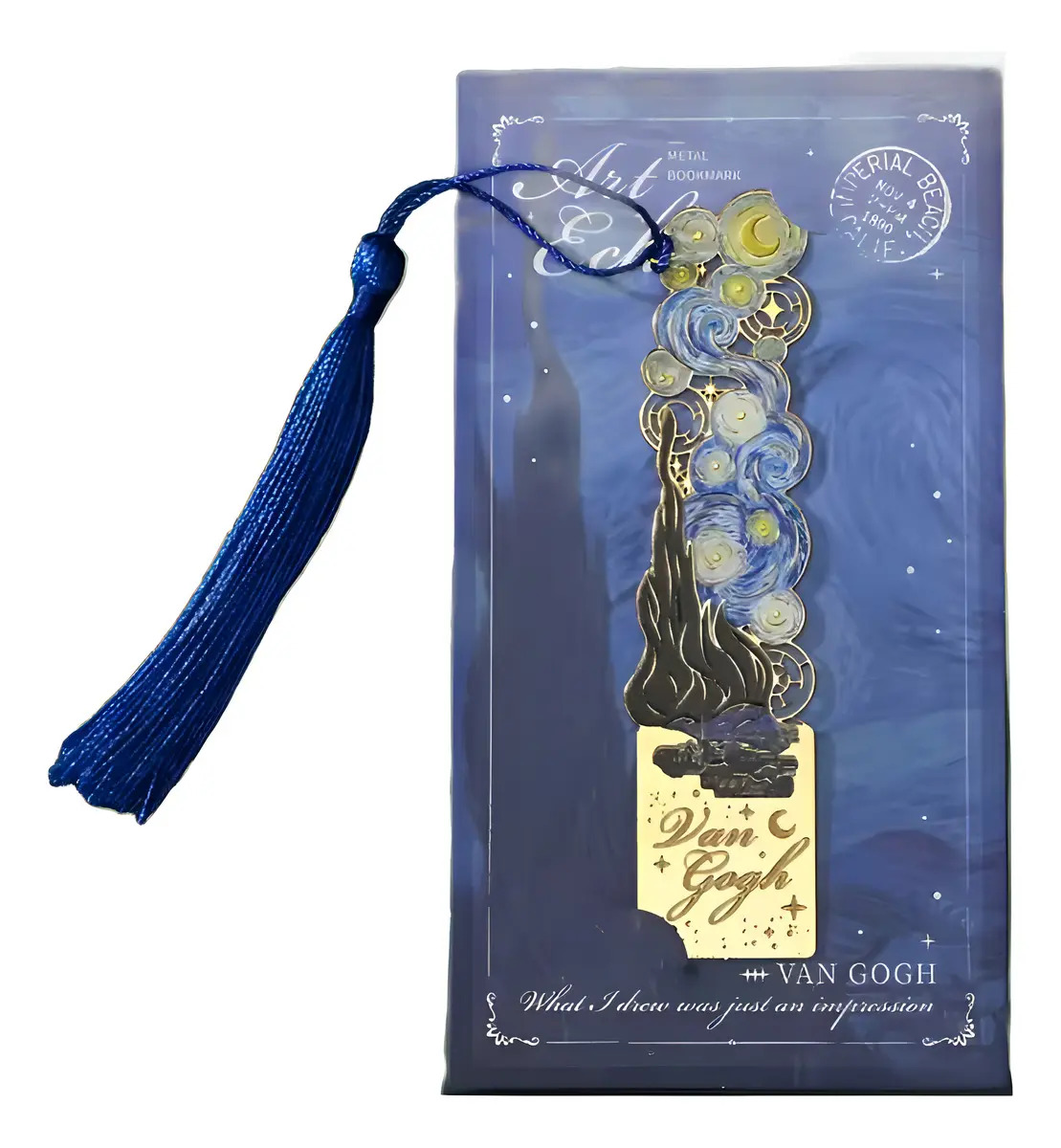 Separador De Libros Marcapagina Metalico Creativo Divertido Color Azul Acero