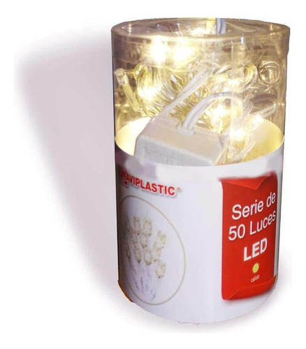 Serie De Luces 50l Led Calido Cable Transparente