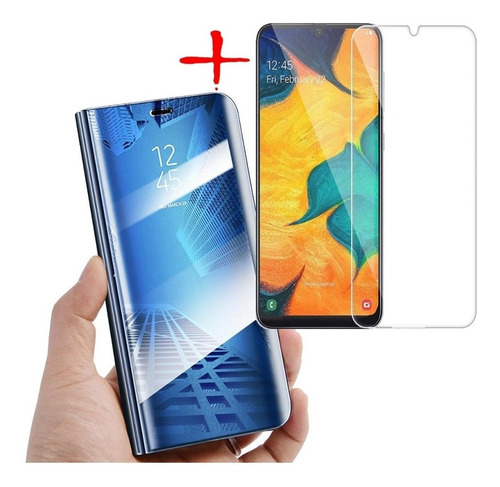 Funda Estuche Flip Cover De Lujo + Vidrio 2d Samsung A50