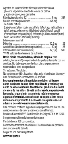 Solgar Complejo B Vitamina C Estrés 100 Tabletas