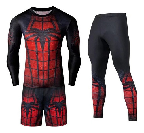 Ropa De Deporte Spiderman Fitness Chándales Set De 3 Piezas