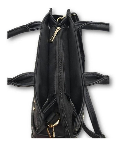Imagen 4 de 6 de Bolso De Dama Estampado Lineas Colgante Con Correa