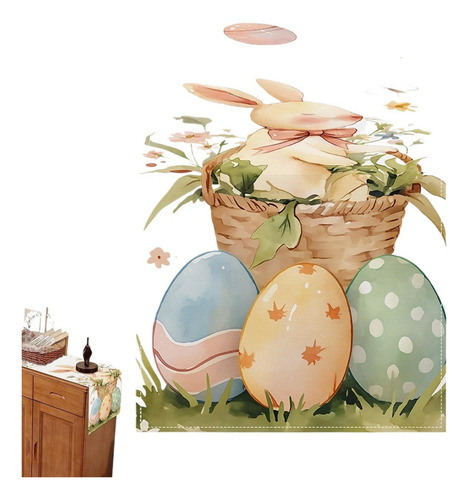 Mantel De Decoración De La Mesa De Conejo De Huevo De Pascua