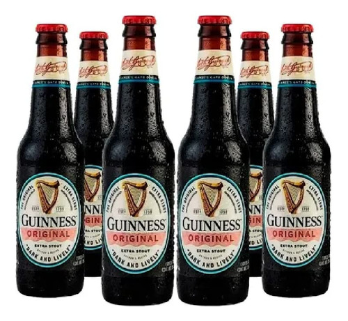 Six Pack Cerveza Guinness Original Extra Stout 325mlc/u