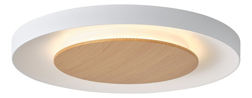 Plafon Techo Led 38w Quebec Blanco Moderno Madera 60cm Puro