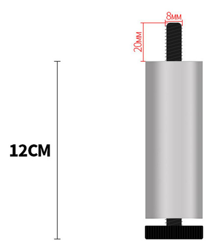 Mz 4 Patas De Aleación De Aluminio Plata 12cm Diámetro 2,8