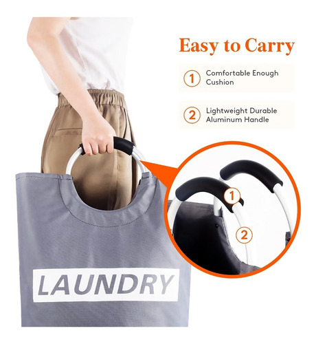 Imagen 2 de 5 de Bolsa Cesto Plegable Para Ropa Sucia