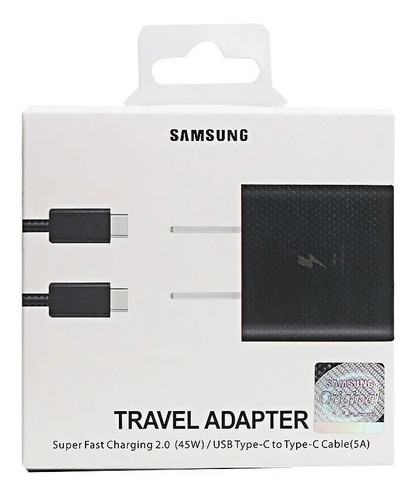 Imagen 2 de 6 de Cargador Samsung Tipo C A Tipo C De 45w Note 10 Plus S20 S21