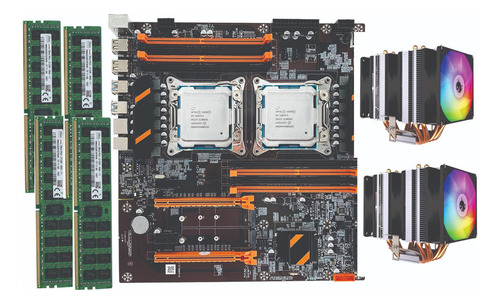 Kit X99 Xeon Dual Cpu 2683 V4 + Placa + 128gb Ddr4 E Coolers Cor Preto