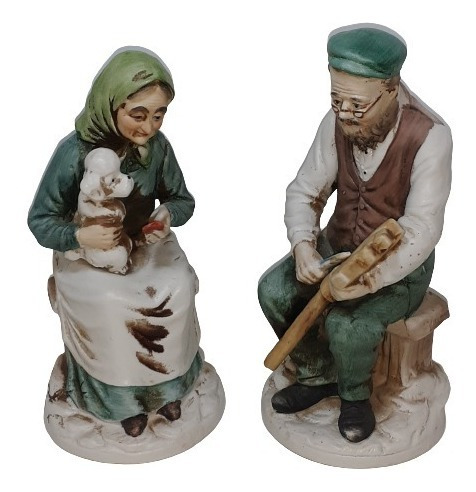 Figuras Abuelitos De Porcelana Estilo Capodimonte 