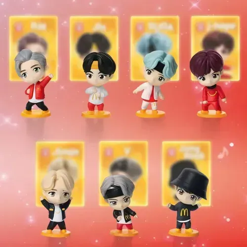 Kit Coleção BTS TinyTan McDonald's 2025 Figuras 9cm Plástico