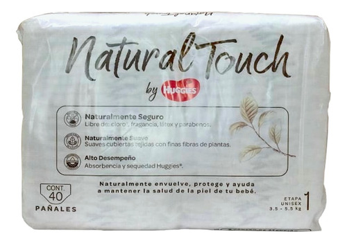 Huggies Natural Touch Pañal Bebé Etapa 1 40 Unidades