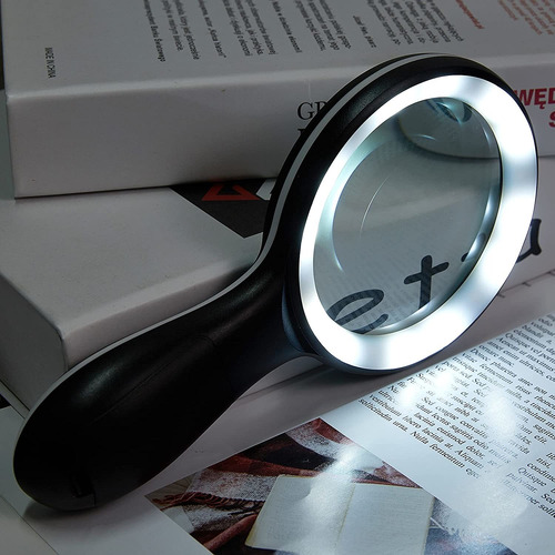 Lupa Con Luz, Mojino 10x Lupa De Lectura De Mano Grande I...
