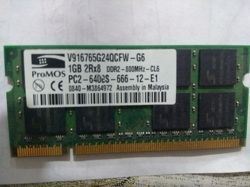 Memoria Ddr2 Sodimm 1 Gb 800 Mhz Notebook
