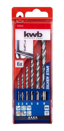 Kit Set Juego Brocas Para Metal Hss 6 Piezas Kwb 205540