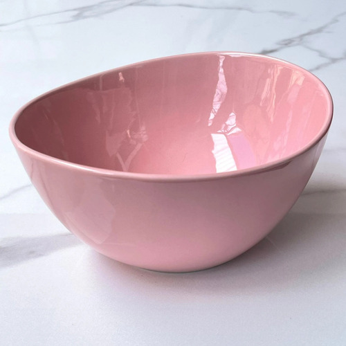 Bowl Cerámica Rosa Alto 9cm X Ancho 18cm X Largo 20cm