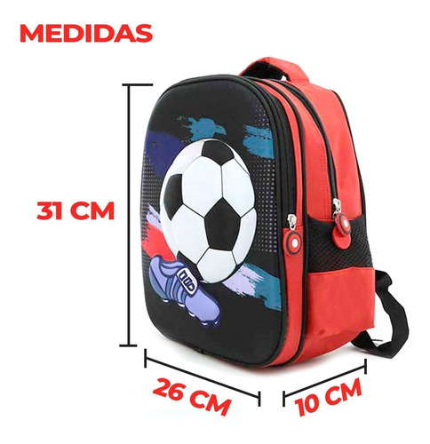 Imagen 2 de 5 de Mochila Escolar Trendy T-rex - Futbol