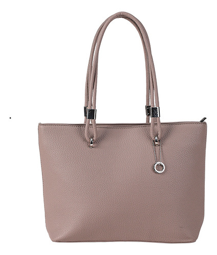Cartera Pu La Chapelle Mediana Correa Fija Elegante Niquel Color Visón Correa De Hombro Vison Diseño De La Tela Lisa
