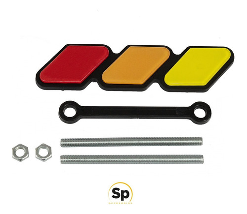Imagen 2 de 9 de Emblema Parrilla Toyota Trd Insignia Tricolor Rojo Amarillo