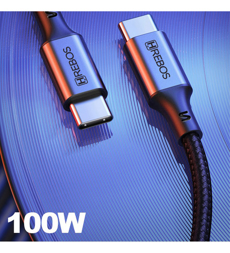 Cabo Usb Tipo C 100w Trançado Para Samsung S22 S23 S24 S25