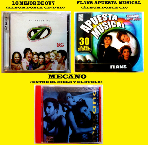 Ov 7 + Flans + Mecano - 3 Albumes Cd's (Usado)